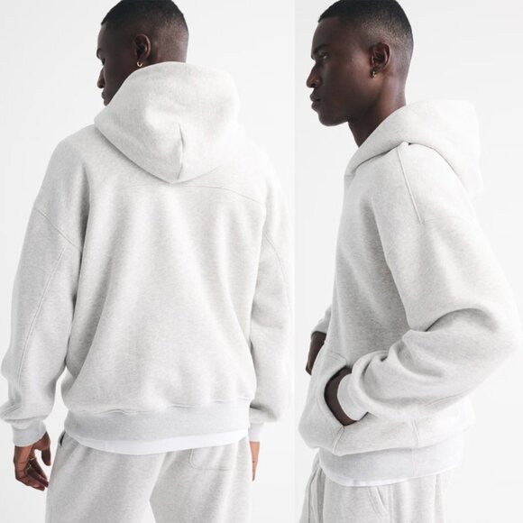 Abercrombie & Fitch SOFT A&F Essential Popover Hoodie XXL Light Heather Gray $70 - Picture 2 of 16